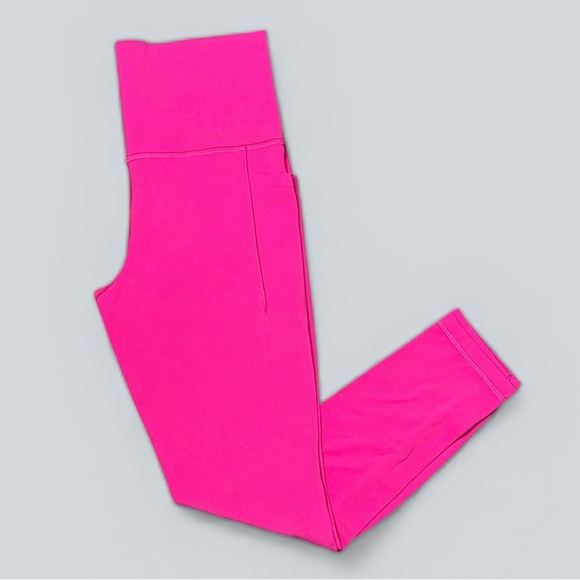 Athleta Pants - Athleta Salutation Stash 7/8 Hot Pink High Rise Pocket Leggings